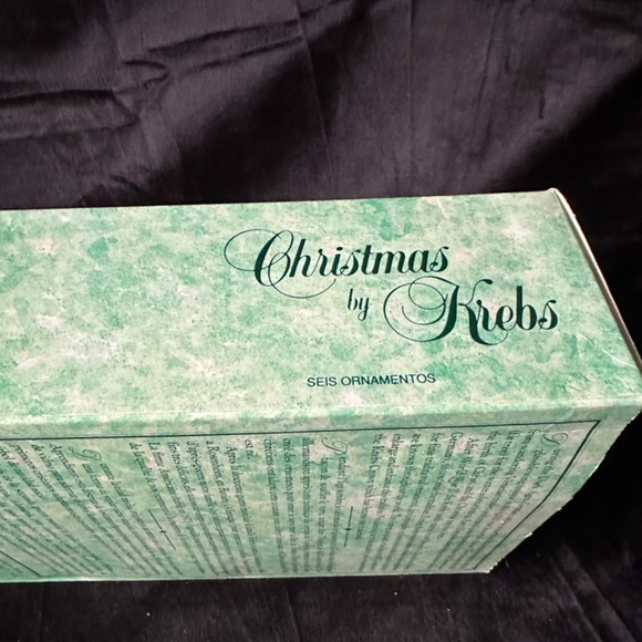 Krebs set of 5 designer glass with crowns Christmas ornaments - Picture 3 of 4